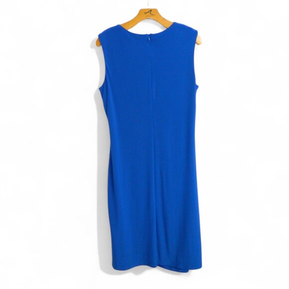 Frank Lyman Royal Blue Studded Rouched Holiday Party Cocktail Sheath Dress Sz14 - Picture 8 of 12